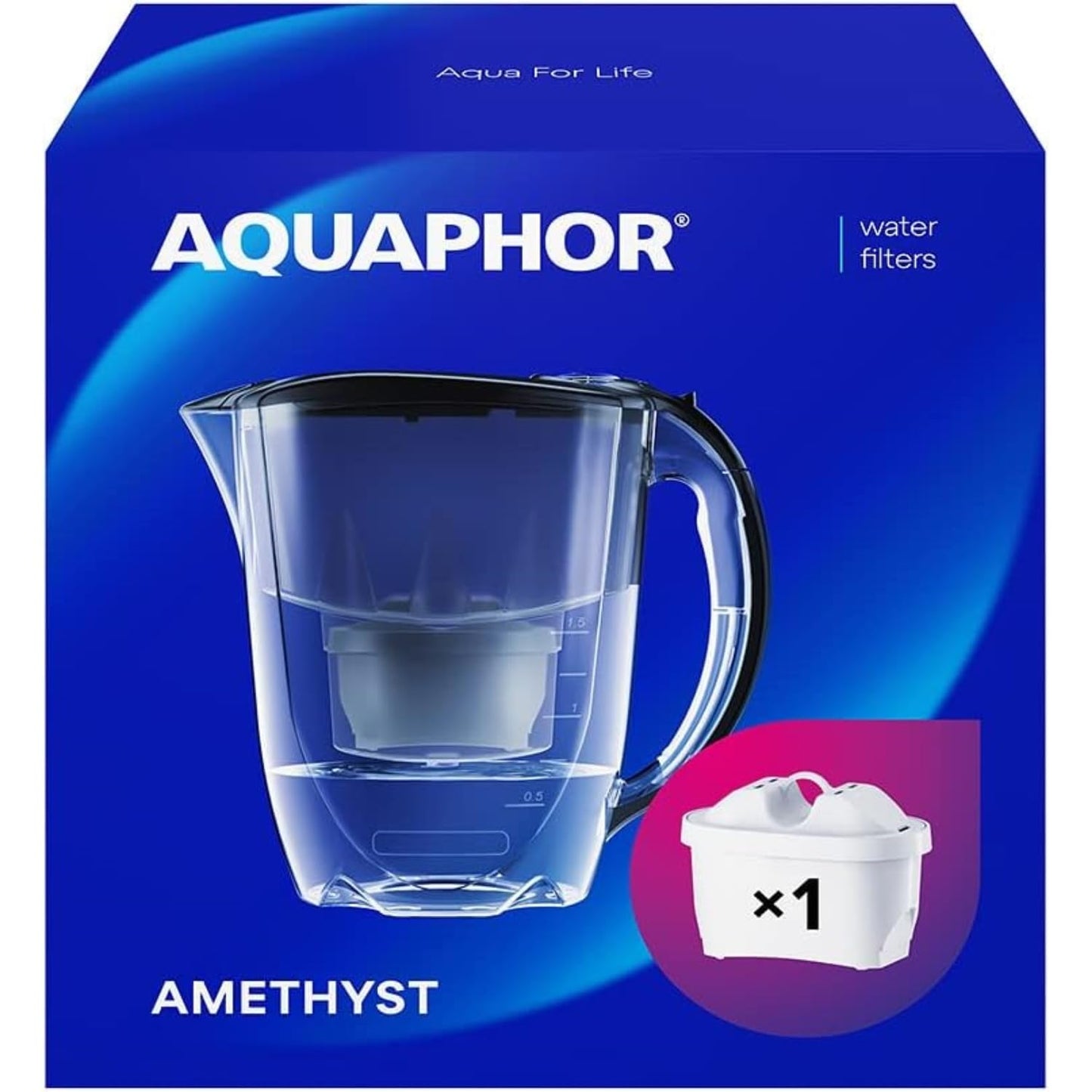 Aquaphor vrč za filtriranje vode s MAXFOR+ filterom, komplet crna
