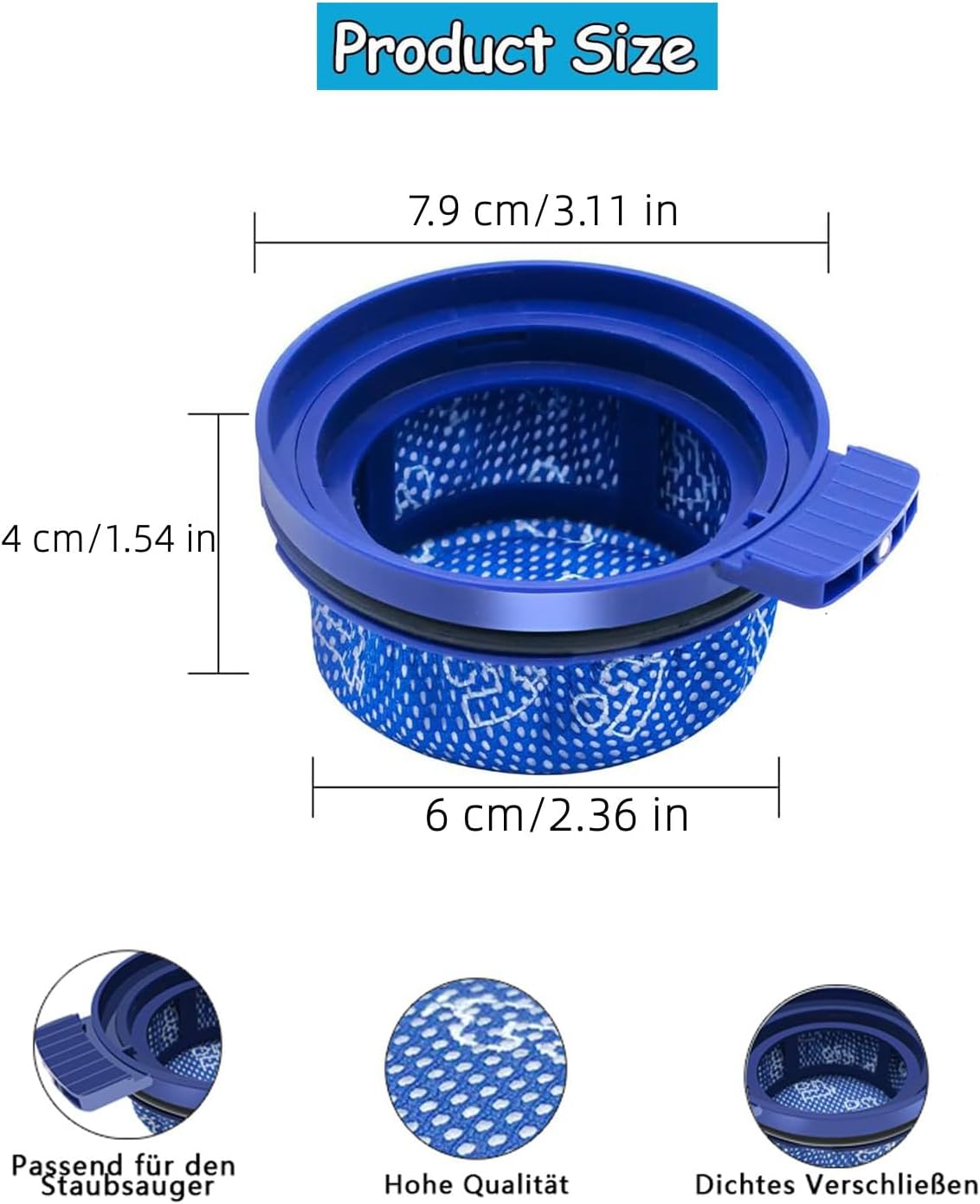 Dimenzije filtera za Samsung bežične usisavače – zamjenski modeli VS20A95