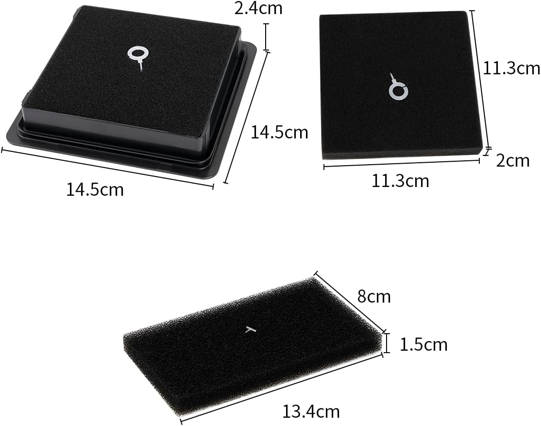 Dimenzije WuYan 3-dijelnog seta zamjenskih filtara za Philips usisavače – serija 2000