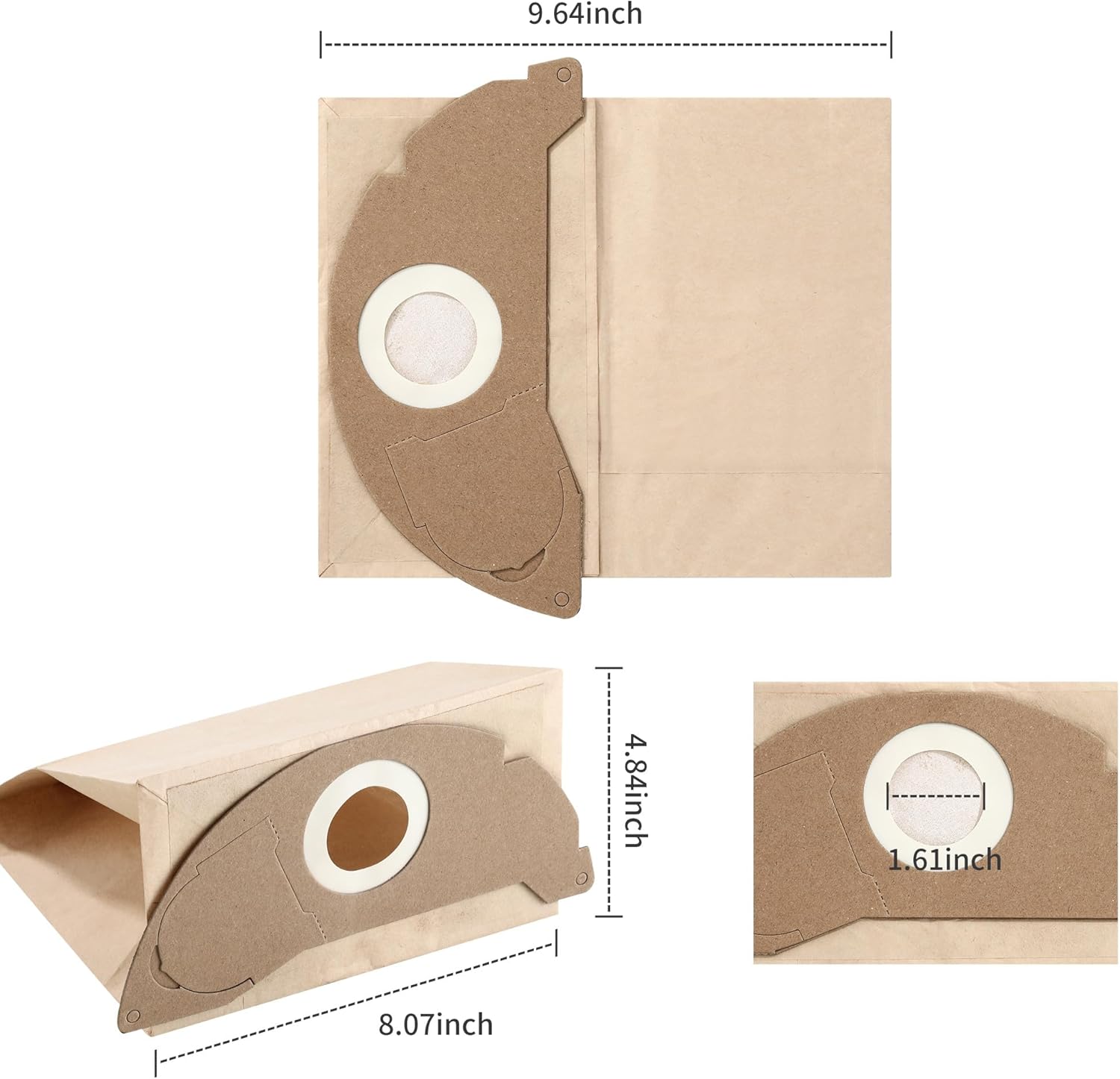 Dimenzije zamjenskih vrećica za usisavač Kärcher WD2 – precizno pristajanje