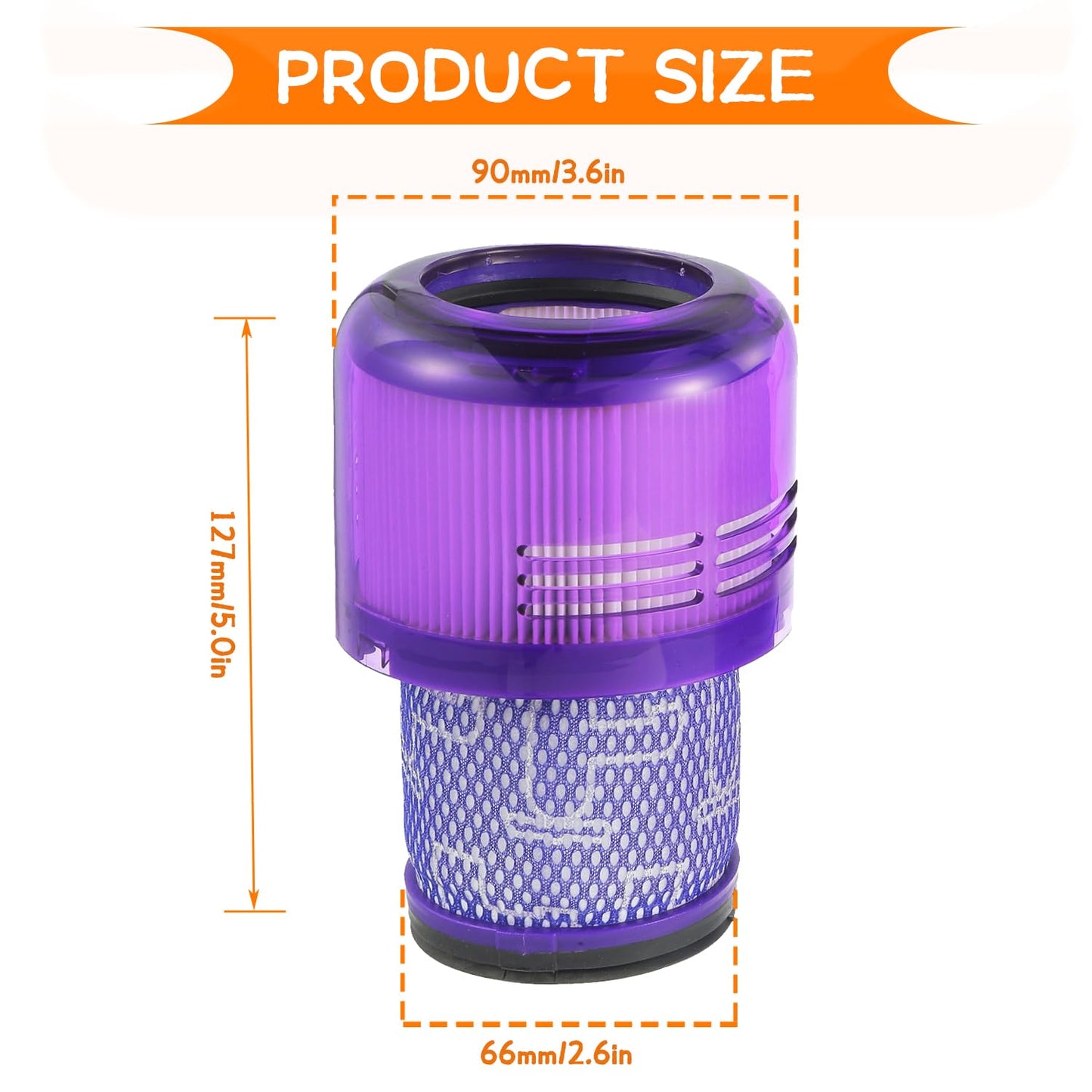 Dimenzije Huarew HEPA filtera za Dyson V7/V8 – kompatibilna zamjena