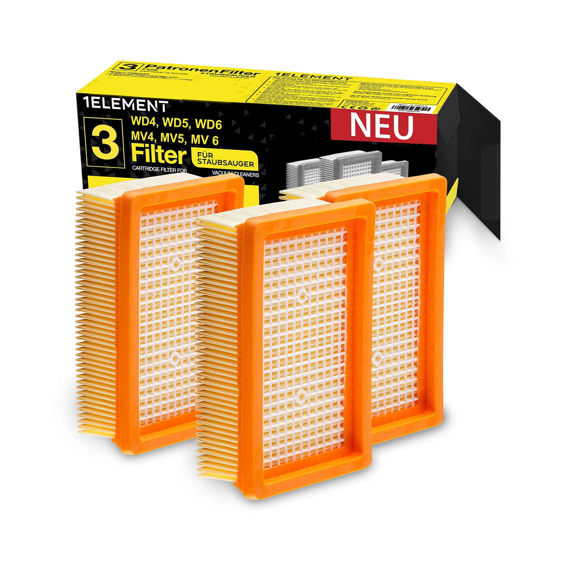 Set od 3 filtera za usisavač Kärcher WD4 serije, zamjena za originalni filter 6.414-552.0